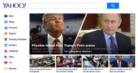 Странные послания Трампу и Путину на Yahoo.com?