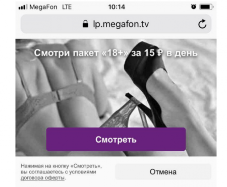 Бордель от «Мегафона»: оператор рекламирует заблокированные РКН сайты